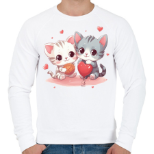 PRINTFASHION Cicás szív - Férfi pulóver - Fehér férfi pulóver, kardigán
