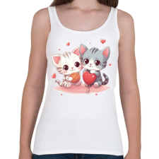 PRINTFASHION Cicás szív - Női atléta - Fehér női trikó