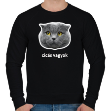 PRINTFASHION cicás vagyok - Férfi pulóver - Fekete férfi pulóver, kardigán
