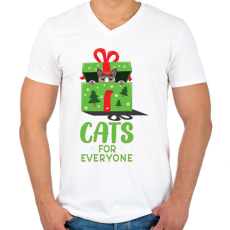 PRINTFASHION Cicát mindenkinek - Férfi V-nyakú póló - Fehér