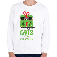 PRINTFASHION Cicát mindenkinek - Gyerek pulóver - Fehér gyerek pulóver, kardigán