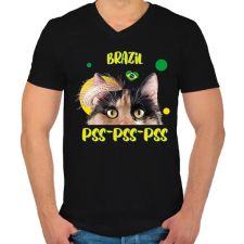 PRINTFASHION Cicc-cicc - Brazil - Férfi V-nyakú póló - Fekete férfi póló