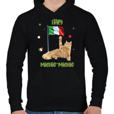 PRINTFASHION Cicc-cicc - Italy - Férfi kapucnis pulóver - Fekete férfi pulóver, kardigán