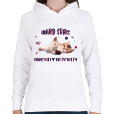 PRINTFASHION Cicc-cicc - United States - Női kapucnis pulóver - Fehér női pulóver, kardigán