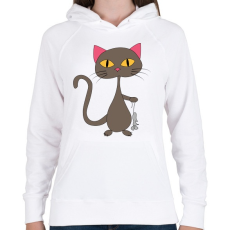 PRINTFASHION Cicmic, a nagy vadász - Női kapucnis pulóver - Fehér