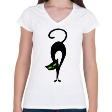 PRINTFASHION Cicmic örül - Női V-nyakú póló - Fehér női póló