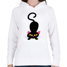 PRINTFASHION Cicmic ugrásra kész - Női kapucnis pulóver - Fehér női pulóver, kardigán