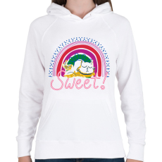 PRINTFASHION Cicus - Női kapucnis pulóver - Fehér