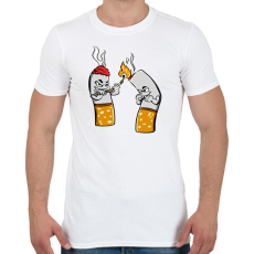 PRINTFASHION Cigaretta pár - Férfi póló - Fehér