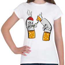 PRINTFASHION Cigaretta pár - Női póló - Fehér női póló