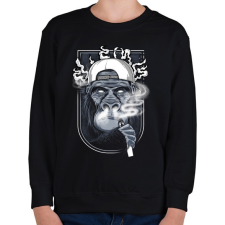 PRINTFASHION Cigis majom - Gyerek pulóver - Fekete gyerek pulóver, kardigán