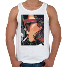 PRINTFASHION Cigiző lány - Férfi atléta - Fehér