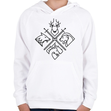 PRINTFASHION Címerek GOT - Gyerek kapucnis pulóver - Fehér gyerek pulóver, kardigán