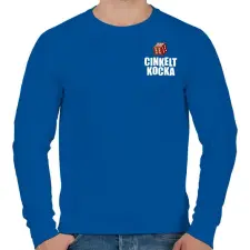 PRINTFASHION Cinkelt kocka logó - Férfi pulóver - Királykék férfi pulóver, kardigán