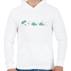 PRINTFASHION cinnamonroll plüss cápával - Férfi kapucnis pulóver - Fehér