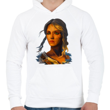 PRINTFASHION Ciri - Férfi kapucnis pulóver - Fehér férfi pulóver, kardigán