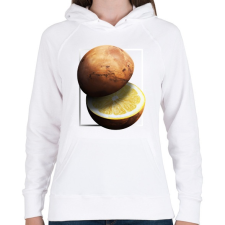 PRINTFASHION Citrom bolygó - Női kapucnis pulóver - Fehér női pulóver, kardigán