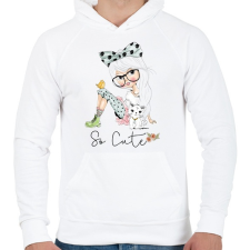 PRINTFASHION City Girls - Férfi kapucnis pulóver - Fehér férfi pulóver, kardigán
