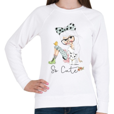 PRINTFASHION City Girls - Női pulóver - Fehér női pulóver, kardigán