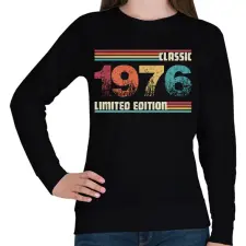 PRINTFASHION Classic 1976 - Női pulóver - Fekete női pulóver, kardigán