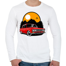 PRINTFASHION Classic car - Férfi hosszú ujjú póló - Fehér