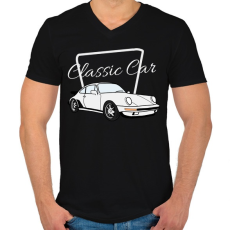 PRINTFASHION Classic Car - Férfi V-nyakú póló - Fekete