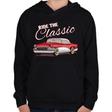 PRINTFASHION Classic car  - Gyerek kapucnis pulóver - Fekete