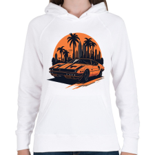 PRINTFASHION Classic car - Női kapucnis pulóver - Fehér női pulóver, kardigán