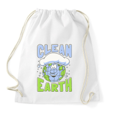 PRINTFASHION Clean Earth - Sportzsák, Tornazsák - Fehér tornazsák