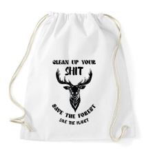 PRINTFASHION Clean up your shit - Természetvédelem - Sportzsák, Tornazsák - Fehér tornazsák