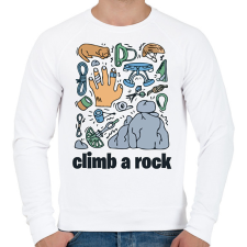 PRINTFASHION Climb a rock - Férfi pulóver - Fehér férfi pulóver, kardigán