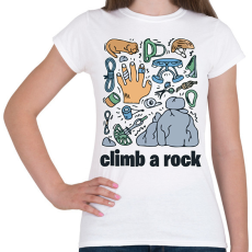 PRINTFASHION Climb a rock - Női póló - Fehér