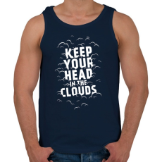 PRINTFASHION Clouds - Férfi atléta - Sötétkék