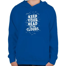 PRINTFASHION Clouds - Gyerek kapucnis pulóver - Királykék