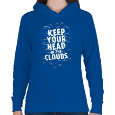 PRINTFASHION Clouds - Női kapucnis pulóver - Királykék női pulóver, kardigán
