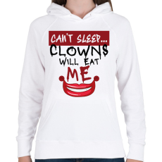 PRINTFASHION Clowns will eat me - Női kapucnis pulóver - Fehér