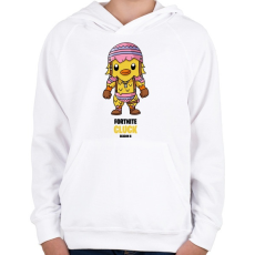 PRINTFASHION Cluck - Fortnite Season 6 - Gyerek kapucnis pulóver - Fehér