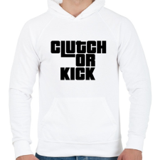 PRINTFASHION Clutch or Kick - Férfi kapucnis pulóver - Fehér férfi pulóver, kardigán