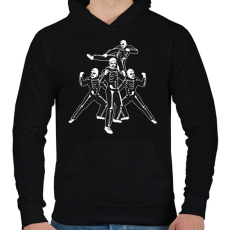 PRINTFASHION Cobra Kai csontvázak - Férfi kapucnis pulóver - Fekete
