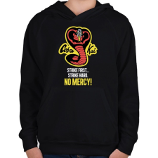PRINTFASHION Cobra Kai - Gyerek kapucnis pulóver - Fekete gyerek pulóver, kardigán