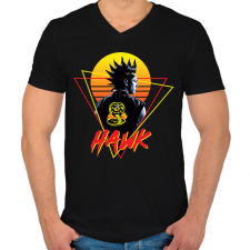 PRINTFASHION Cobra Kai - Hawk - Férfi V-nyakú póló - Fekete férfi póló