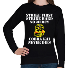 PRINTFASHION Cobra Kai never dies - Női pulóver - Fekete