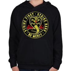 PRINTFASHION Cobra Kai - No Mercy - Gyerek kapucnis pulóver - Fekete