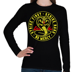 PRINTFASHION Cobra Kai - No Mercy - Női hosszú ujjú póló - Fekete