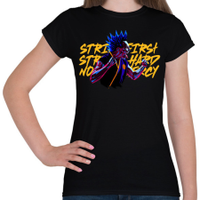 PRINTFASHION Cobra Kai STRIKE FIRST STRIKE HARD NO MERCY - Női póló - Fekete női póló