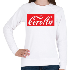 PRINTFASHION Coca Corolla - Női pulóver - Fehér női pulóver, kardigán