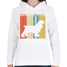 PRINTFASHION Cocker Spaniel - Női kapucnis pulóver - Fehér női pulóver, kardigán