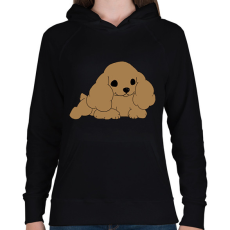 PRINTFASHION Cocker spániel - Női kapucnis pulóver - Fekete