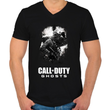 PRINTFASHION COD: Ghosts - Férfi V-nyakú póló - Fekete férfi póló