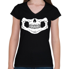 PRINTFASHION COD: Ghosts - Női V-nyakú póló - Fekete